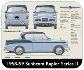 Sunbeam Rapier Series II 1958-59 Place Mat, Small